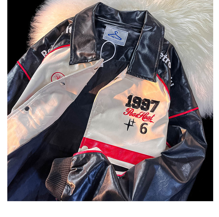 Retro PU Leather Tide Brand Motorcycle Jacket