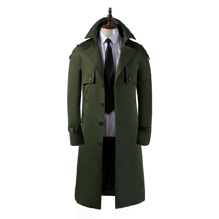 Herren Trenchcoat Superlang Overknee Slim Business Casual