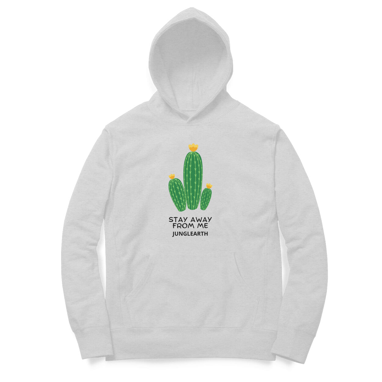 Junglearth White and Green Cactus Hoodie