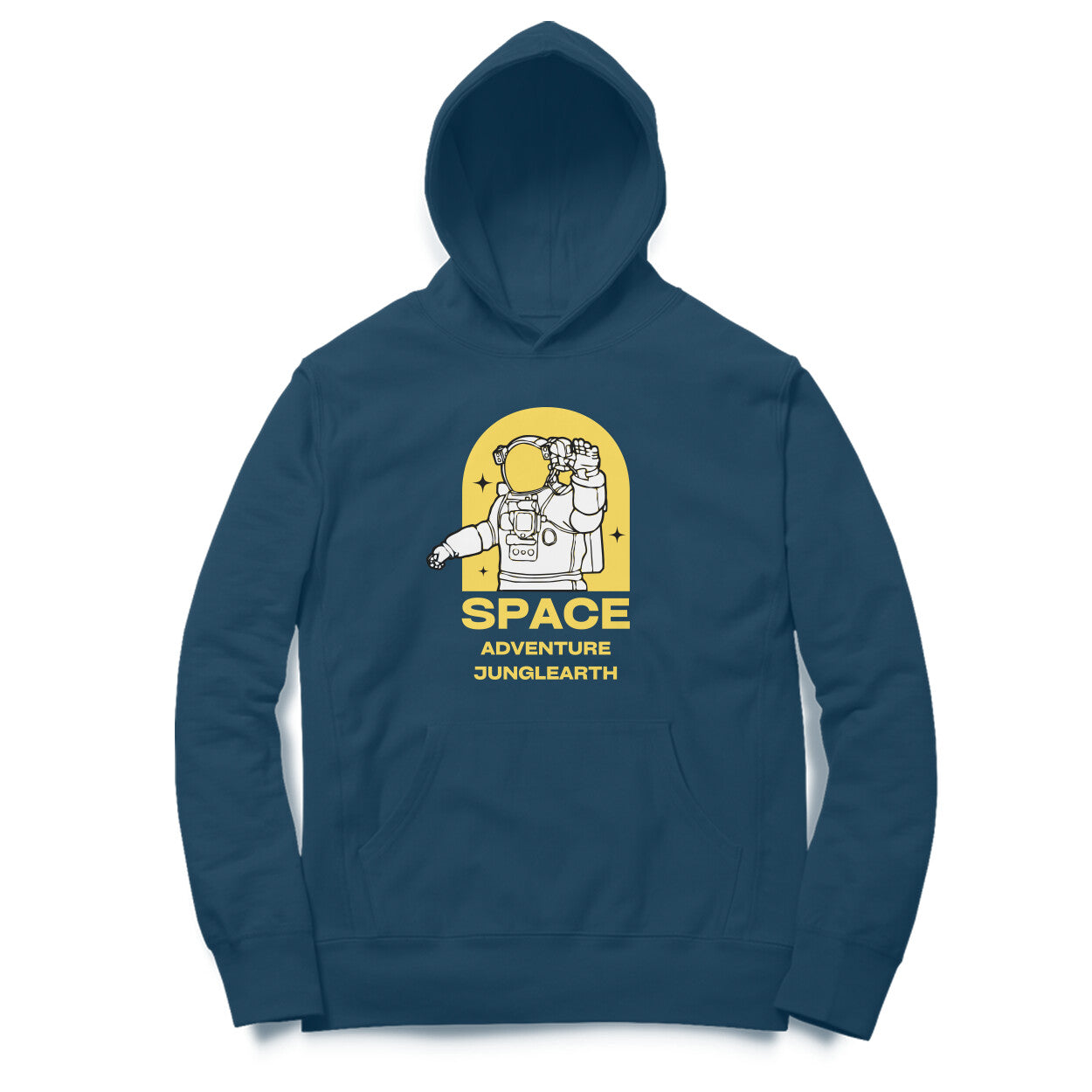 Junglearth Black Yellow Illustrated Space Adventure Hoodie