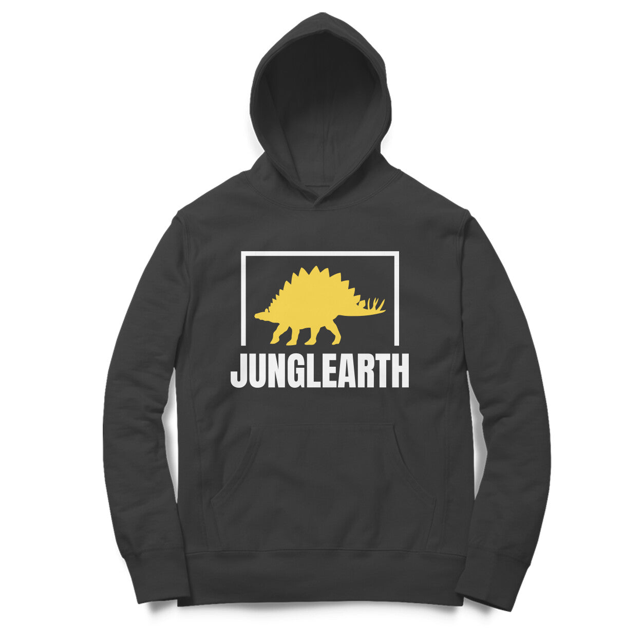Junglearth Black White Illustrated Dinosaurs Hoodie