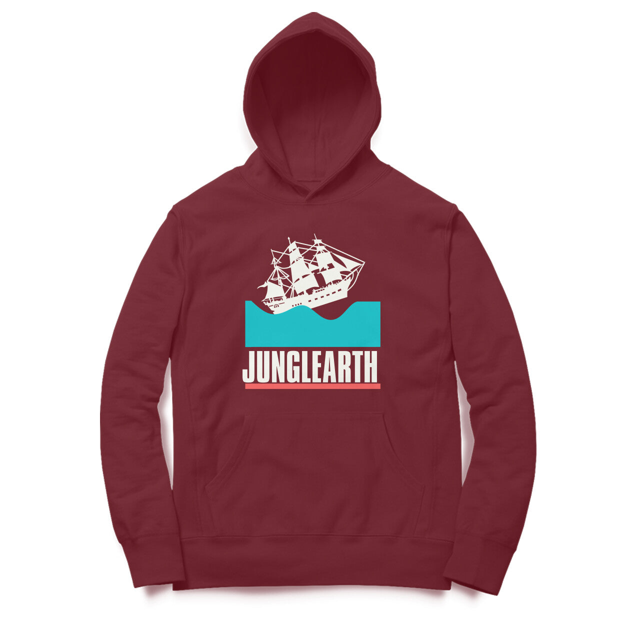 Junglearth Black Red Illustrated Waves Hunter Hoodie